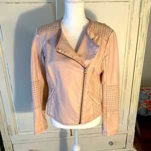 Leather light pink/cream leather jacket